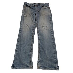 Ariat Rebar M5 Straight Leg Workwear Jeans Mens 38x32 Blue Distressed Med Wash